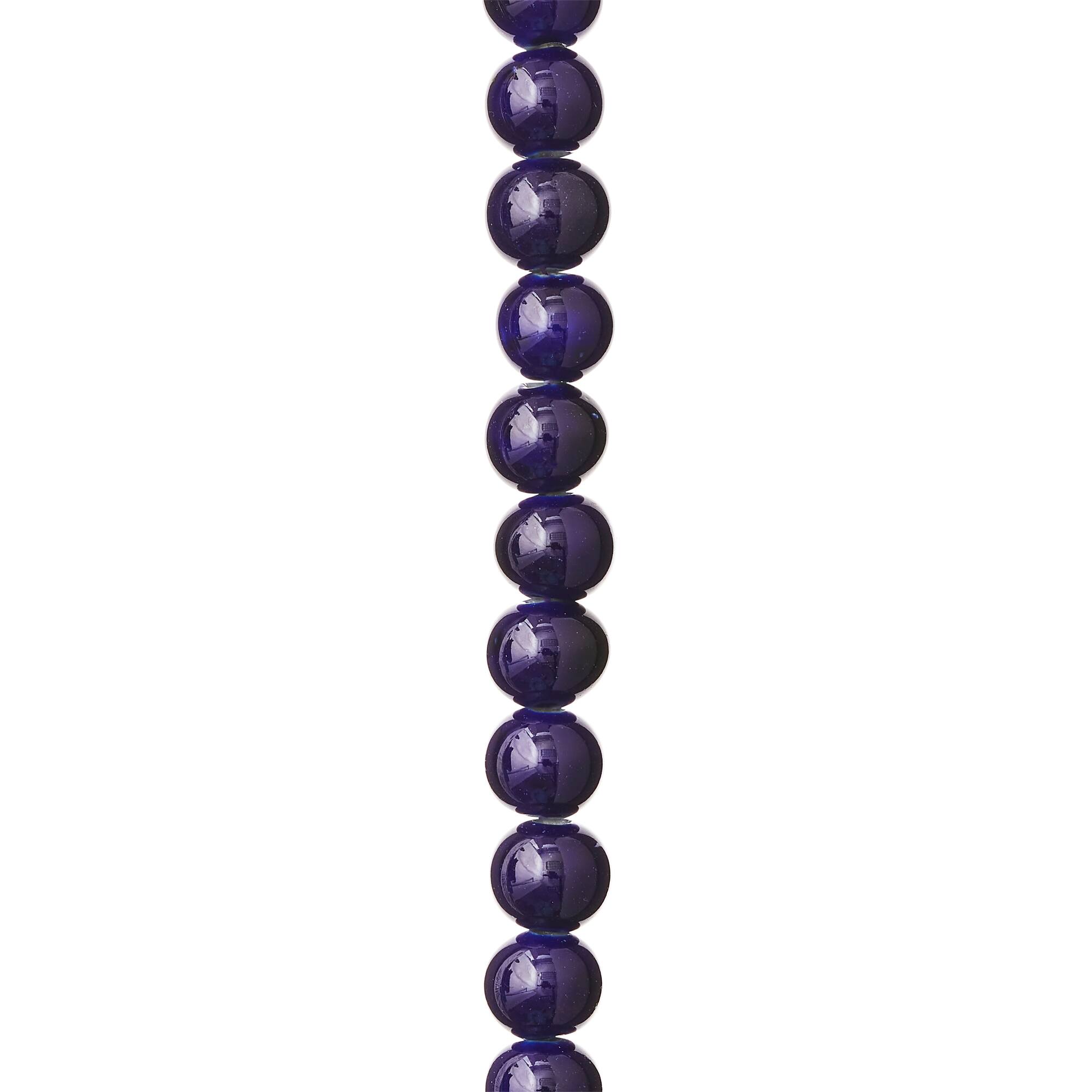 Sapphire Ceramic Round Beads, 8mm by Bead Landing™